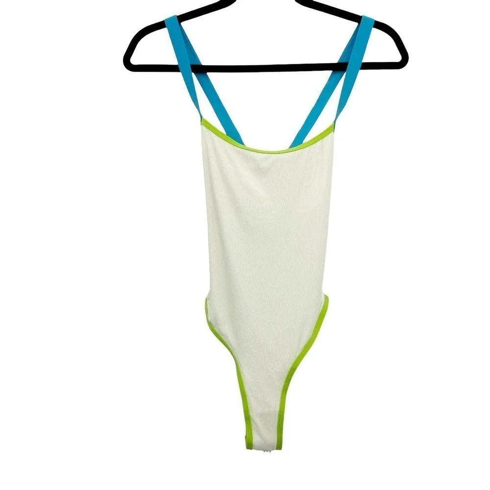 L*Space Baewatch Colorblock Trim Ribbed One-Piece Swimsuit Size XS NWT